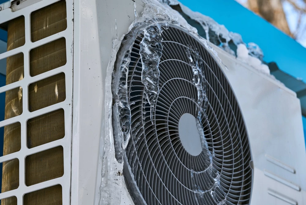 frozen exterior hvac unit