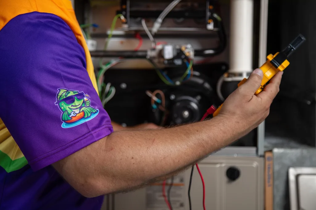 perfect temp professional inspecting furnace