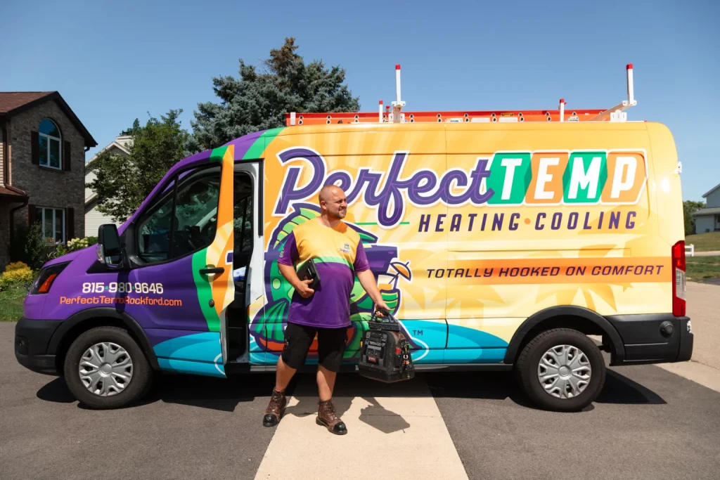 perfect temp van and worker side view