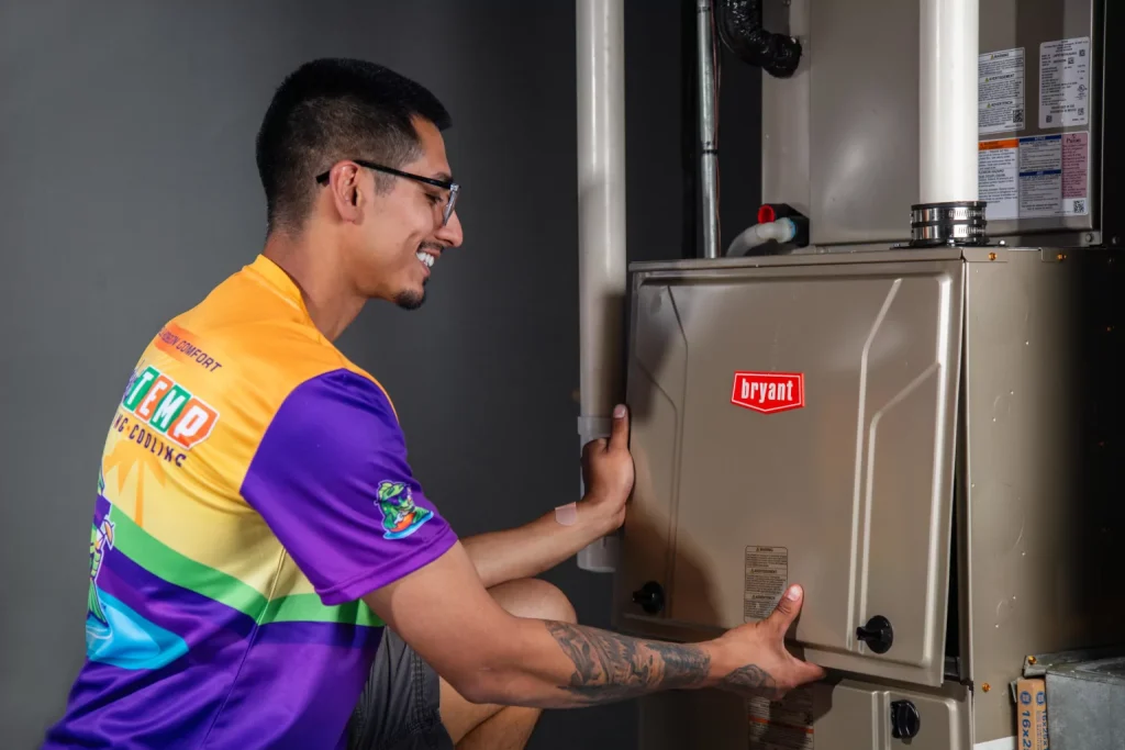 perfect temp worker finishing furnace service