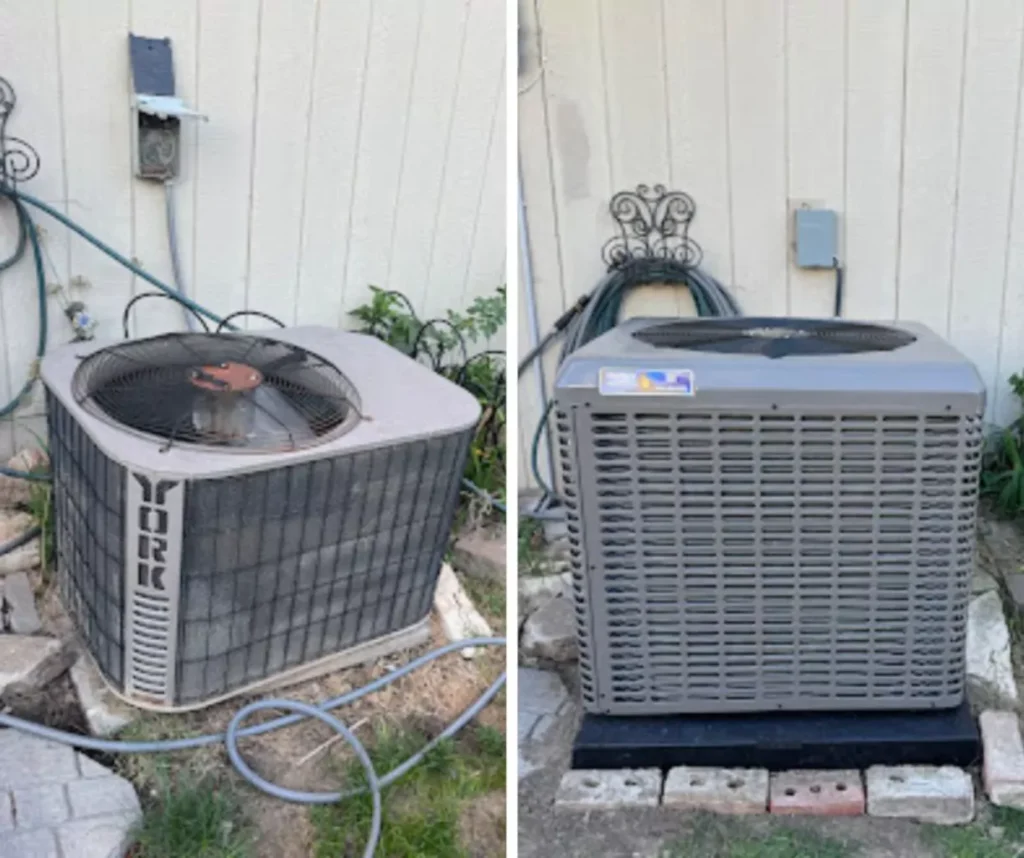 Befora and after heat pump install