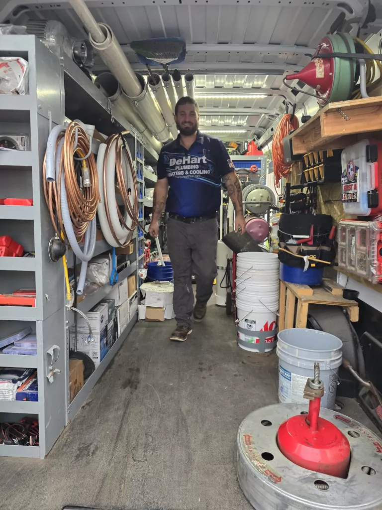 employee in van