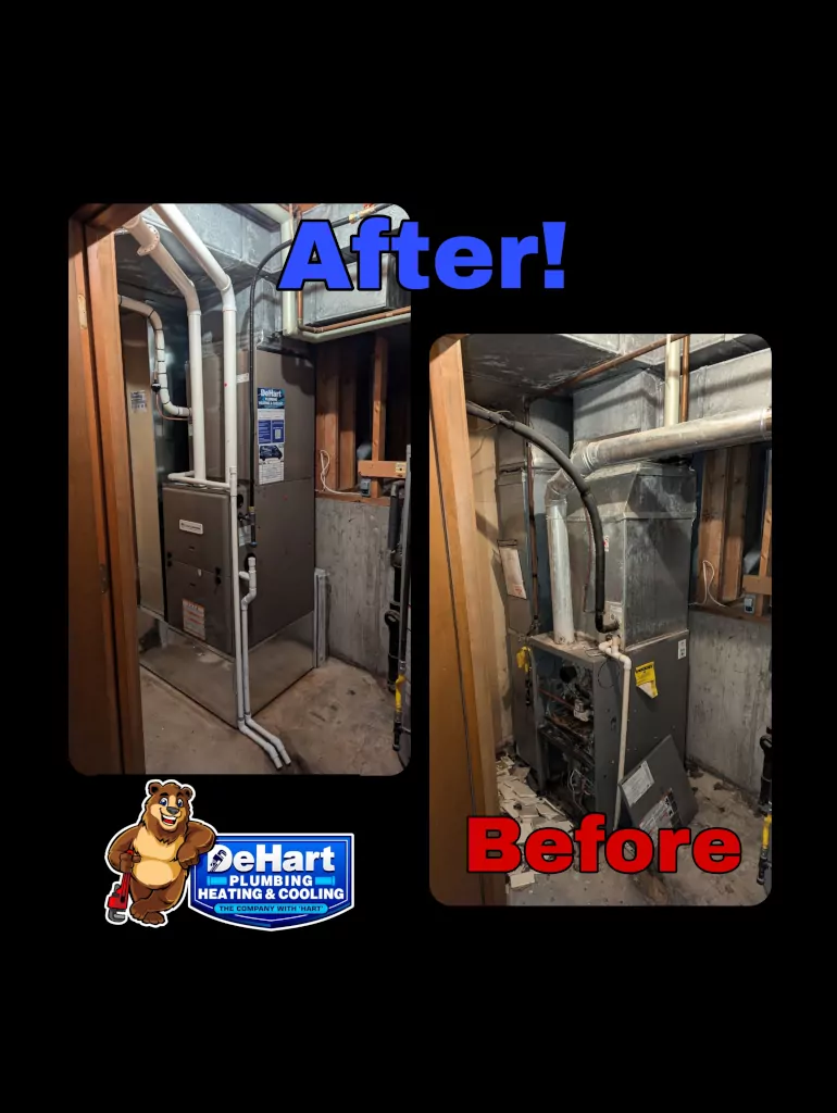 Before and after furnace service