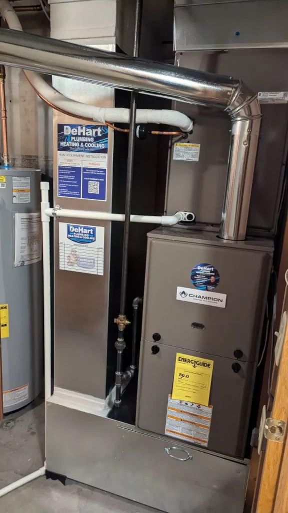 Furnace and water heater in basement