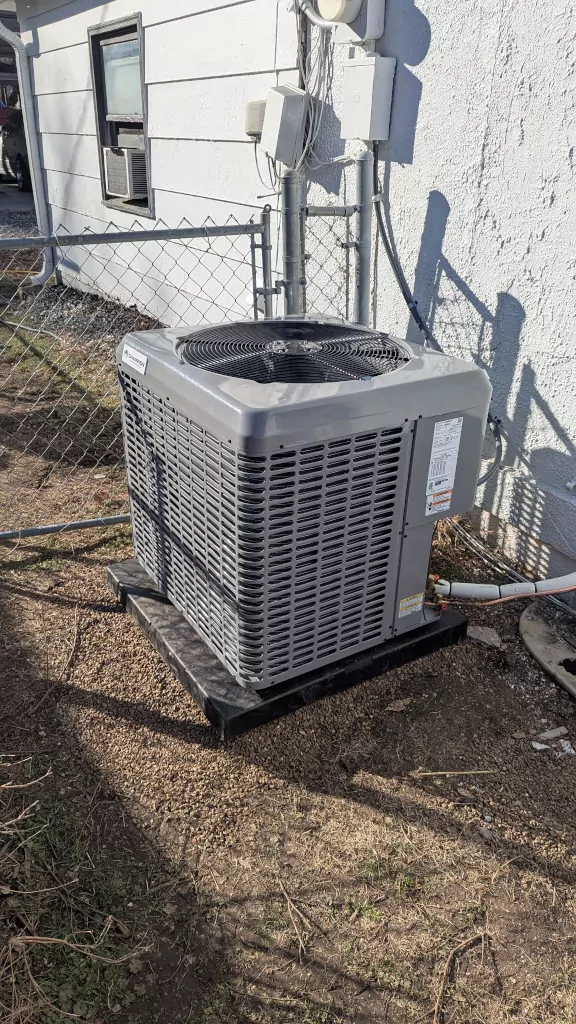 newly installed heat pump