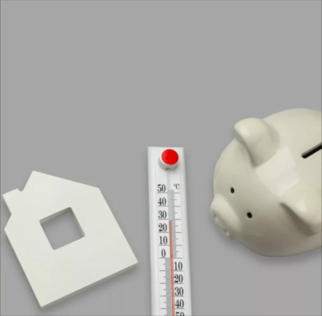 piggy bank and thermometer