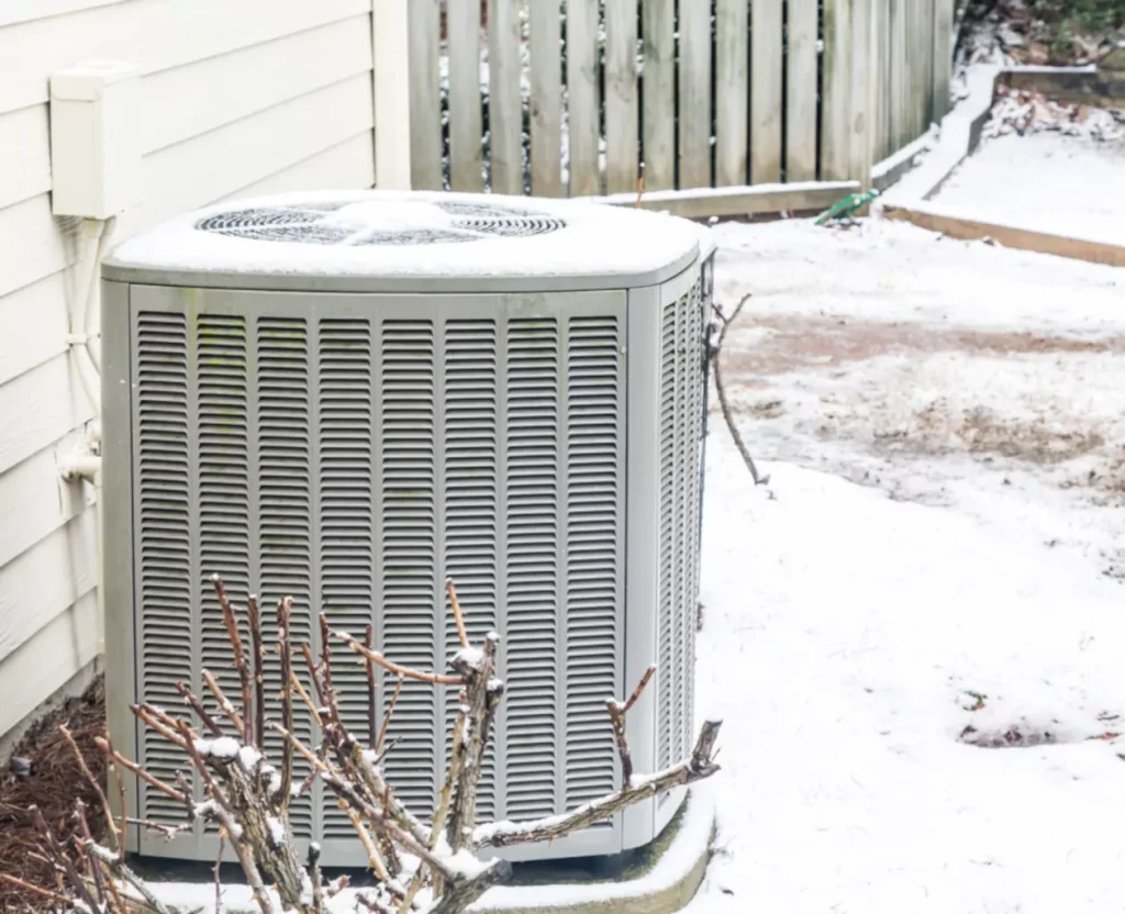 snow winter season climate heat pump