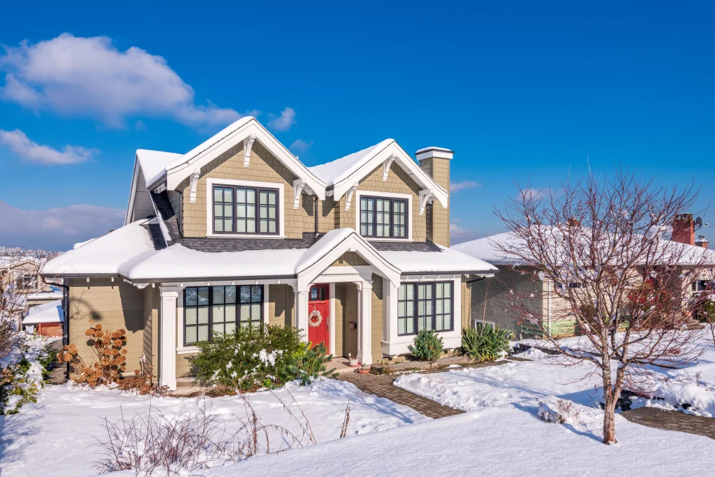 house in snowy weather