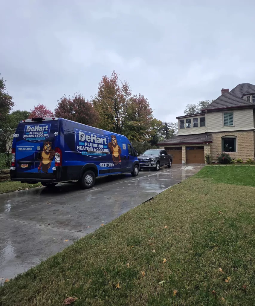 van at customer driveway