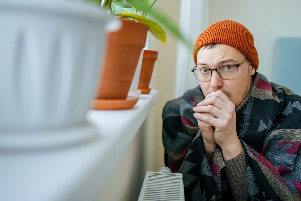 Man feeling cold