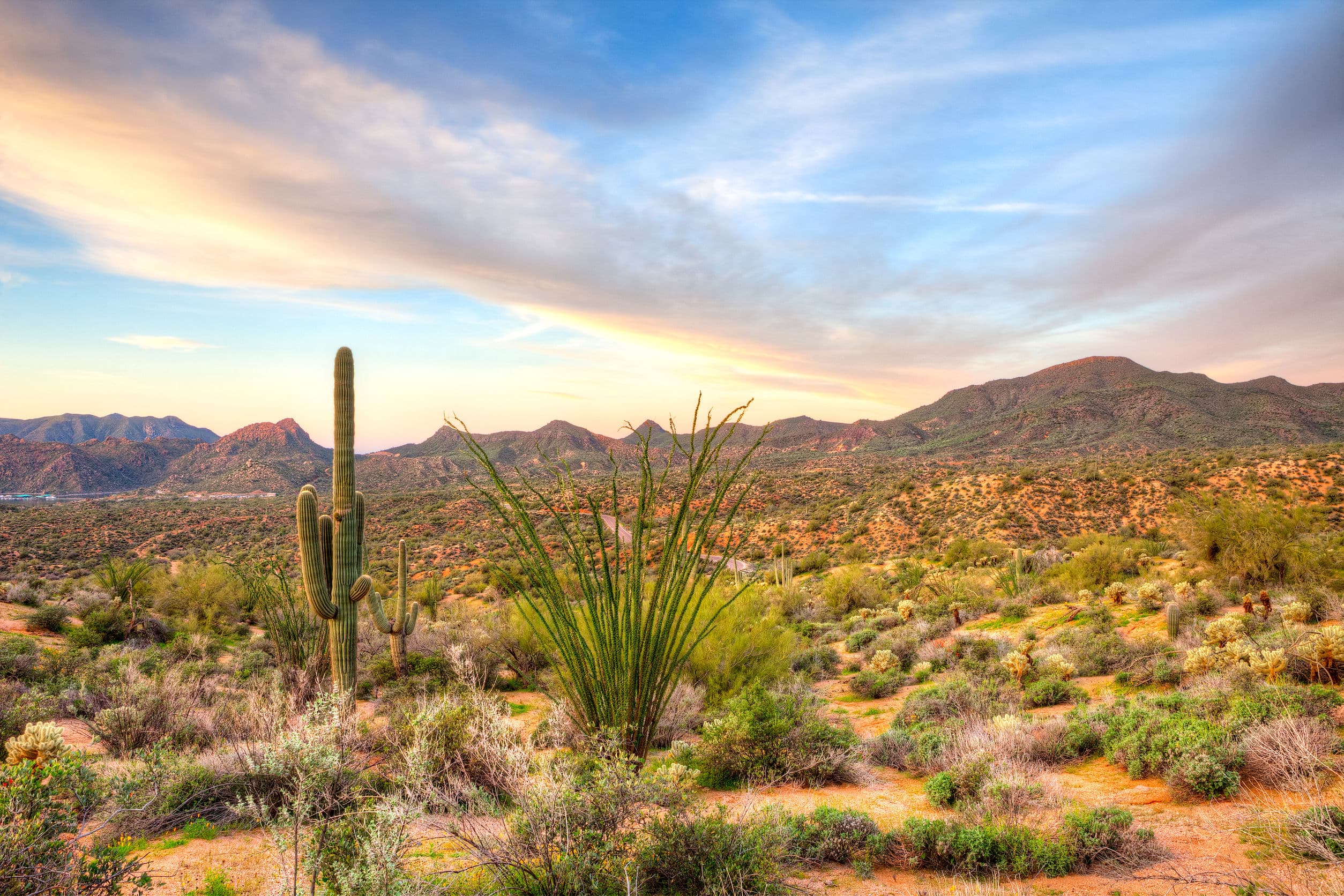 Sunset at Bartlett Lake, near Phoenix.