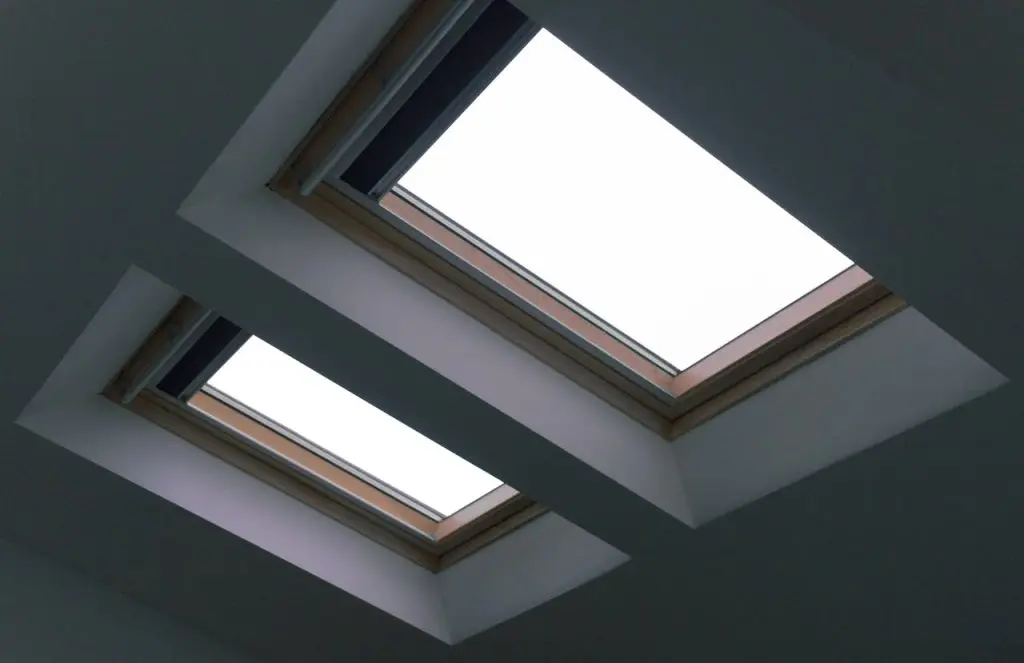 White wooden ceiling
