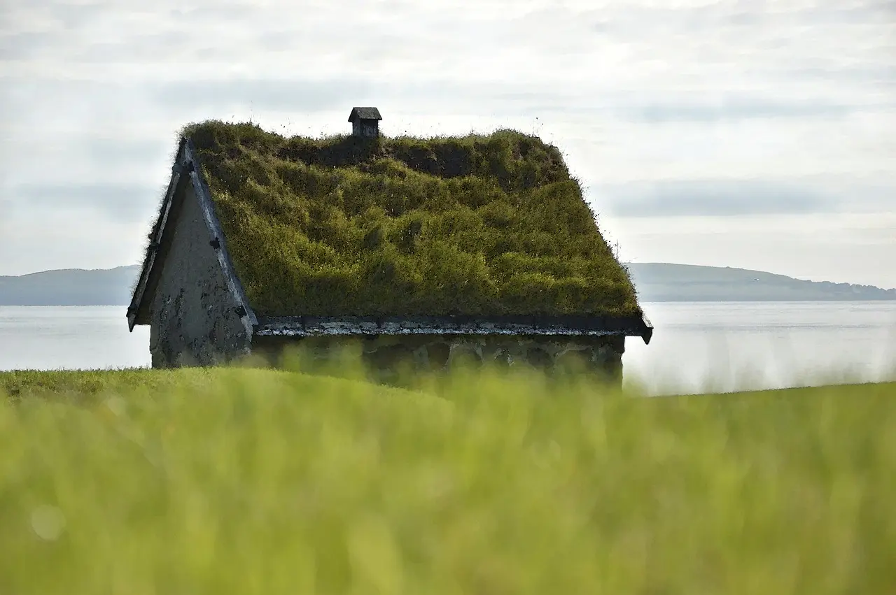 A green home on a private property field