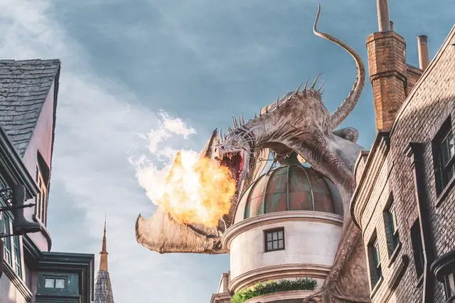 Dragon on a roof at Universal Studios