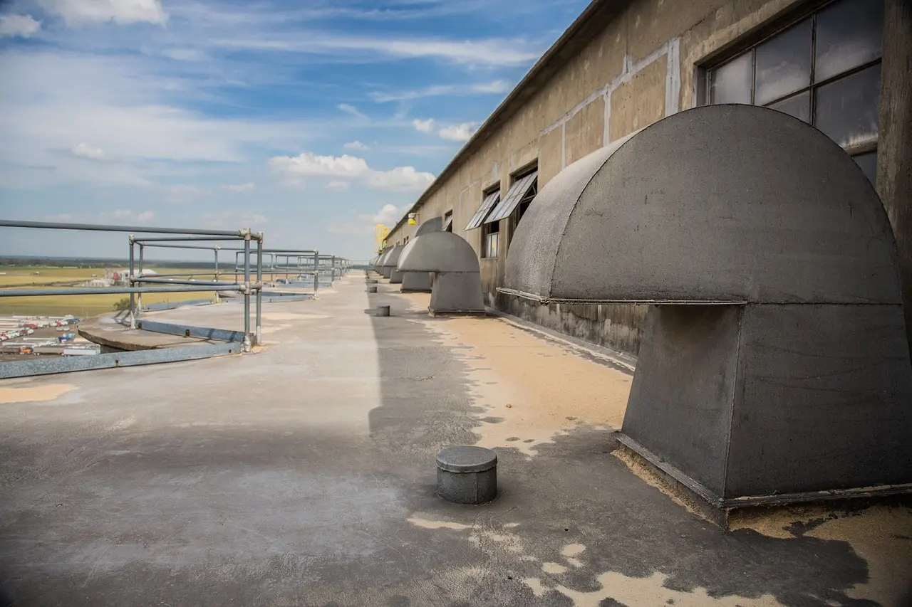 A large commercial building with proper ventilation