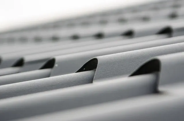 close-up of a metal roof