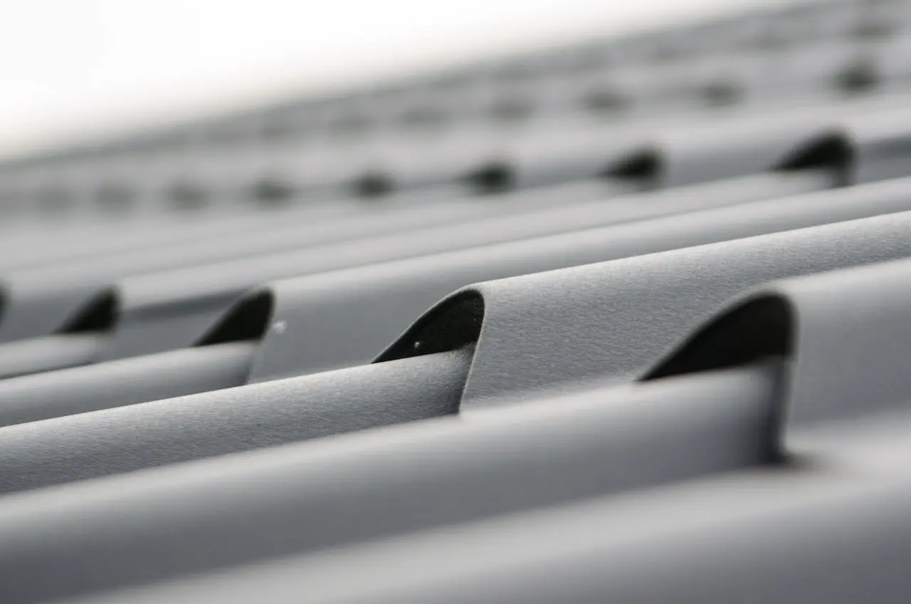 A gray metal roof.