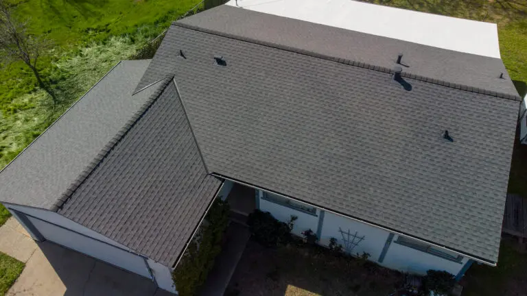 roofing fairfield ca aerial view of brown shingles big house