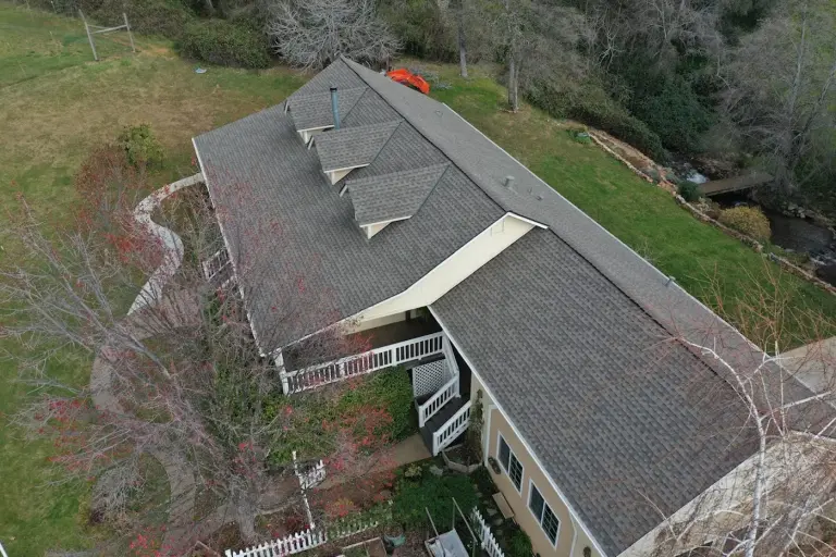 aerial view asphalt shingles