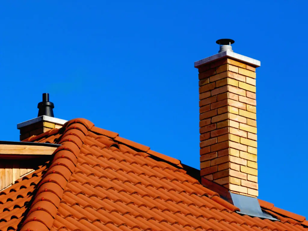 clay tile roof cost brick wall chimney