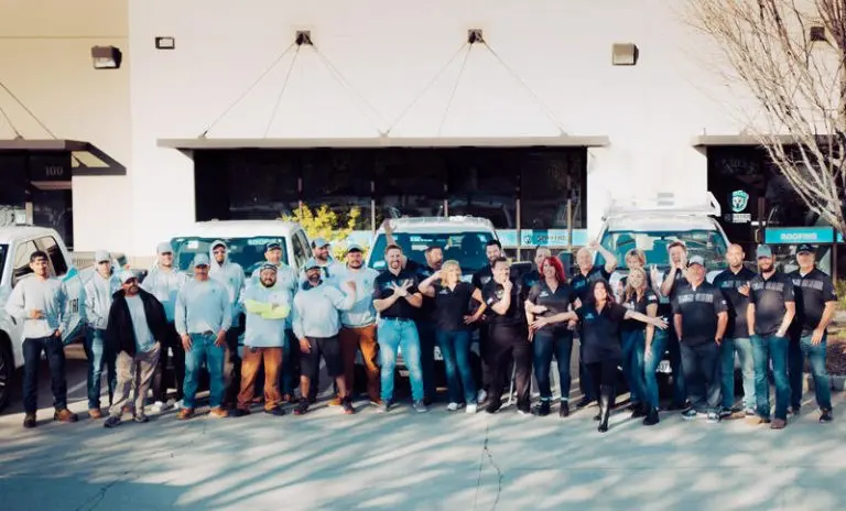 Spartan roofing crew group photo for roof repair in Rocklin CA