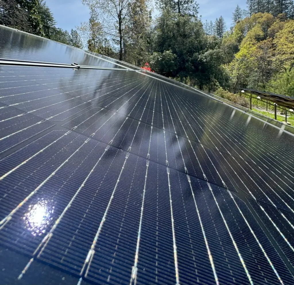 Ground solar panel close up