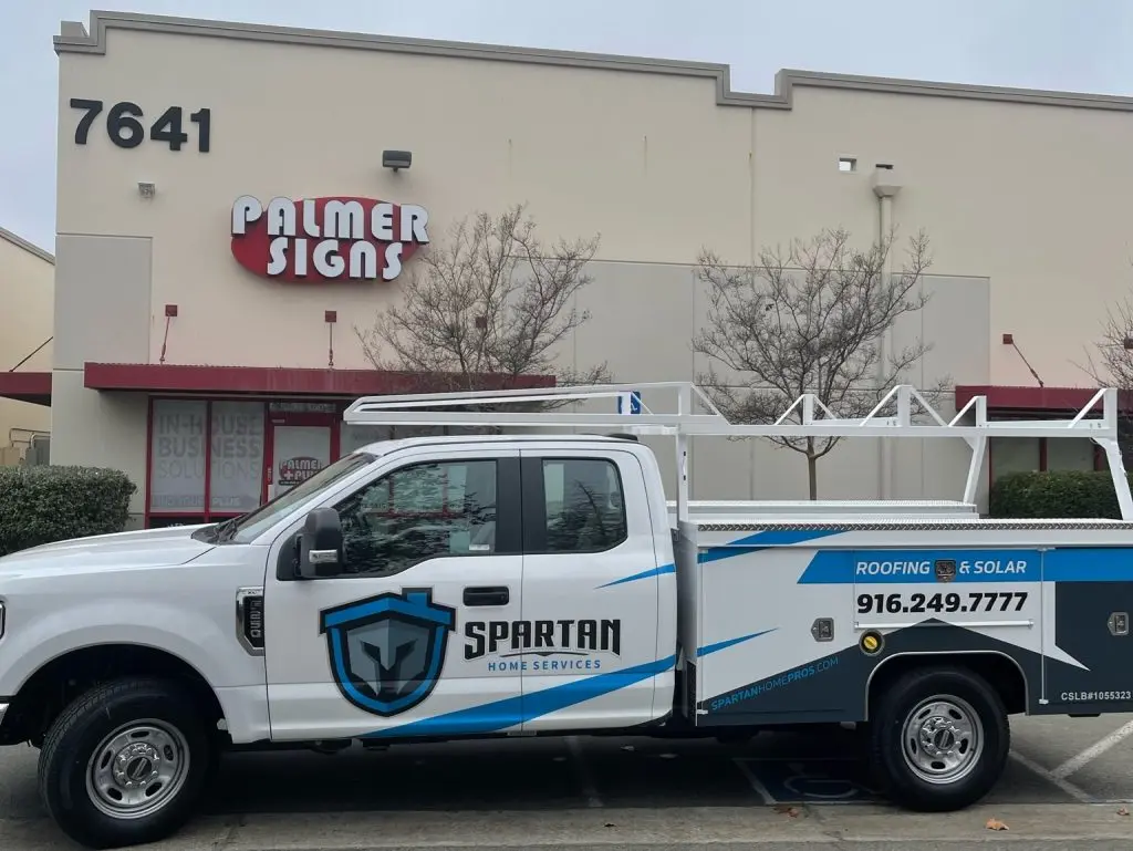 commercial roof inspection branded truck