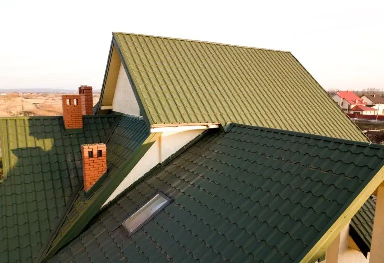 metal shingles roof green big roof