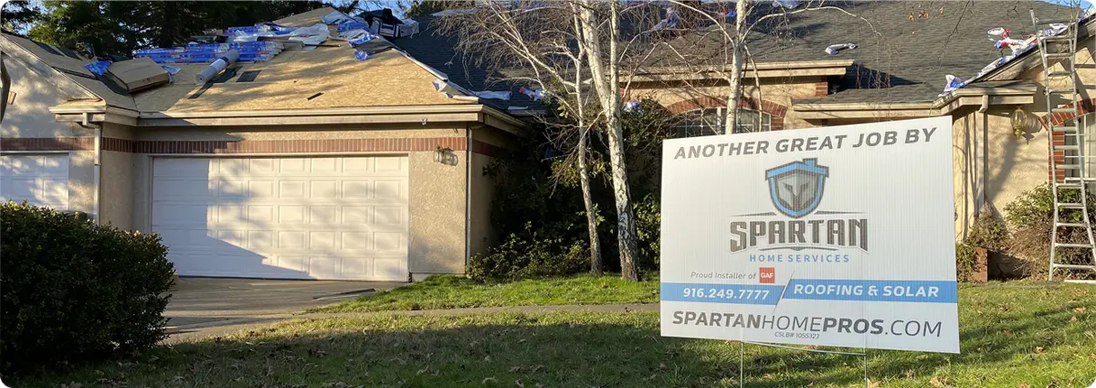 Spartan sign in front of a house