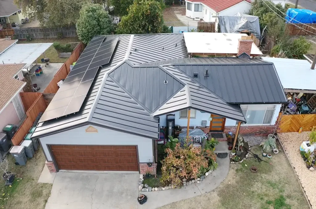 install solar panel grey metal roof