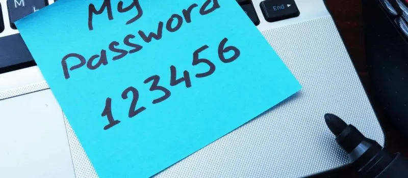 Easy Password concept.  My password 123456 written on a paper with marker.