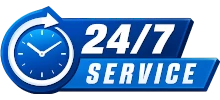 24/7 service badge