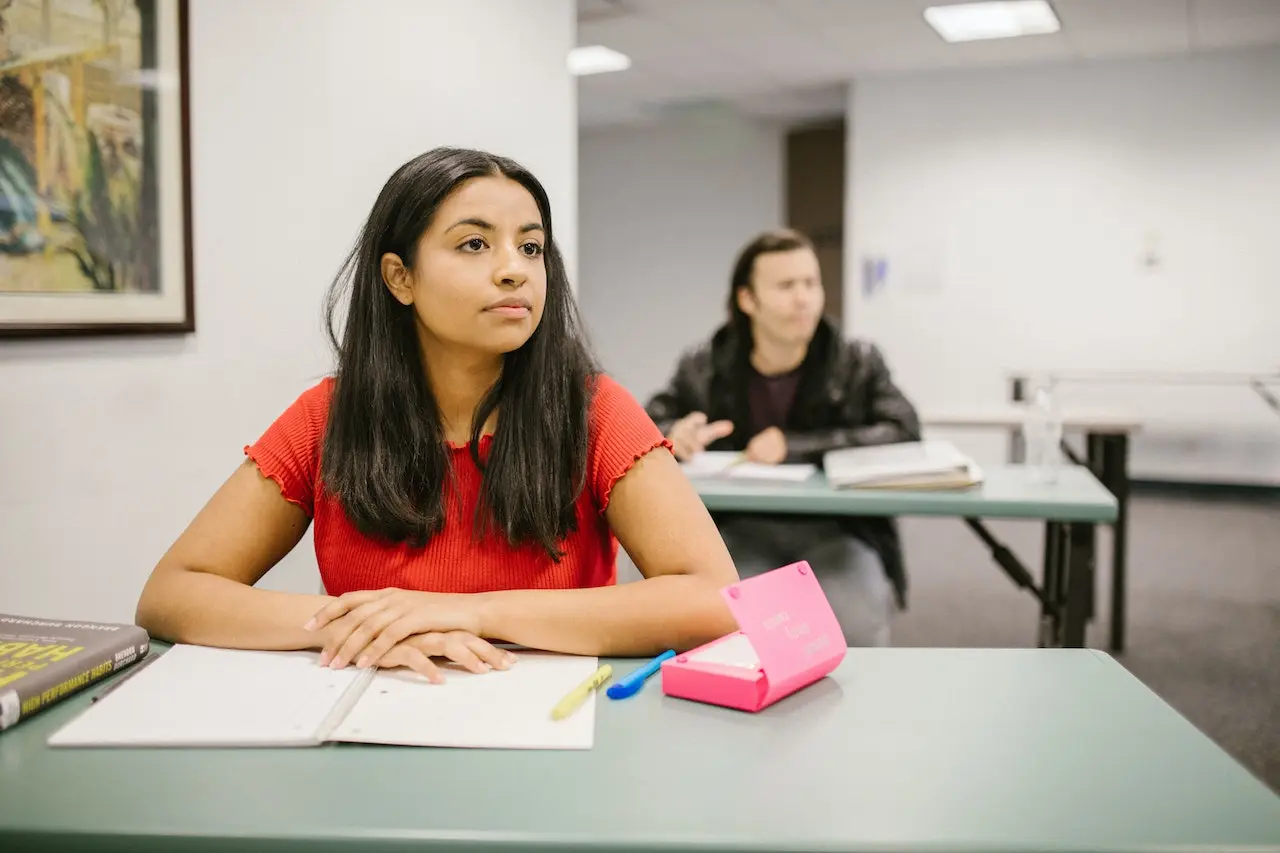 student taking act