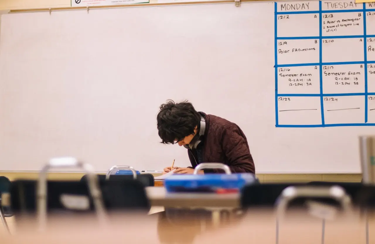 student studying