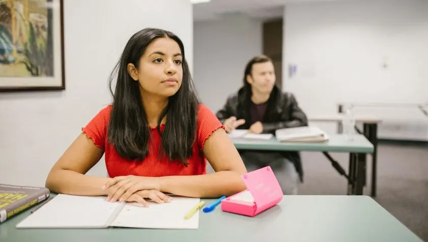 student taking act