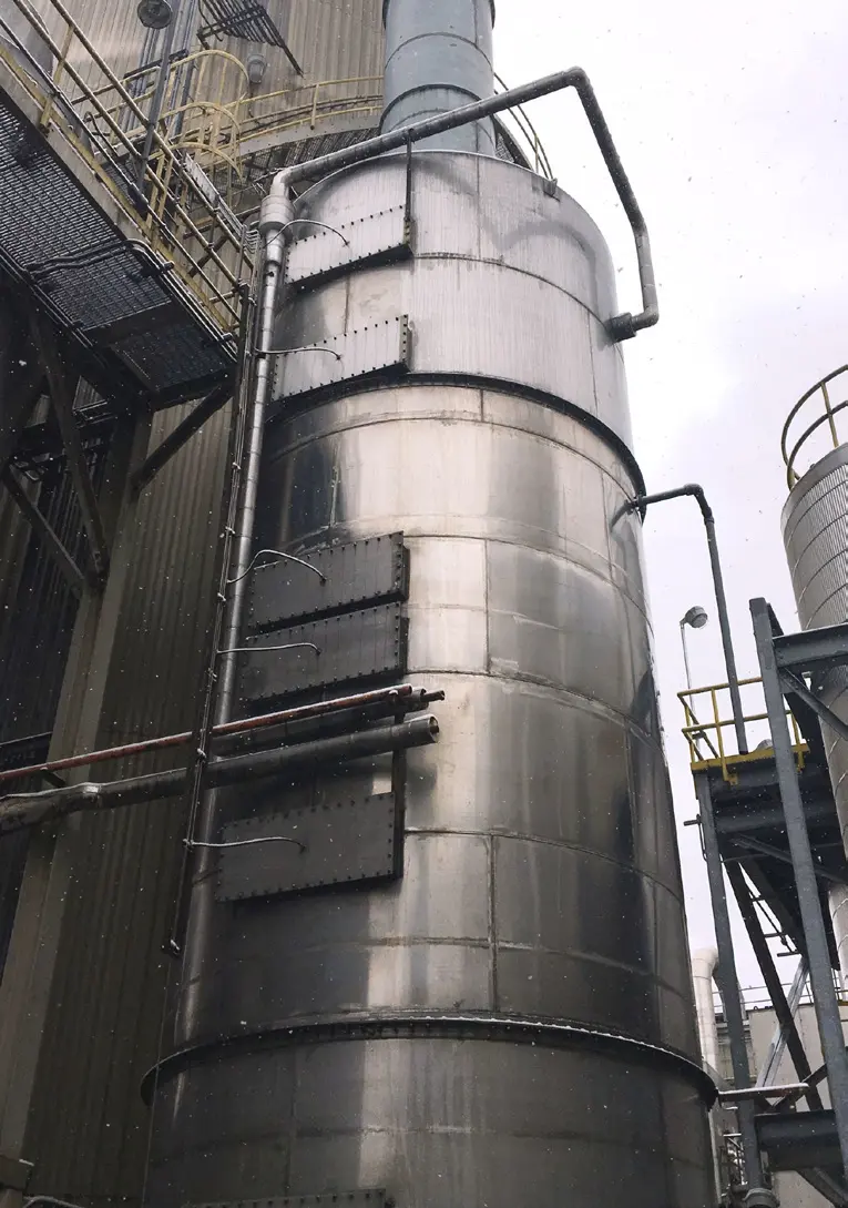 Custom-engineered multi-stage dust collection system featuring a wet scrubber integrated with a dry collector Custom-engineered multi-stage dust collection system featuring a wet scrubber integrated with a dry collector
