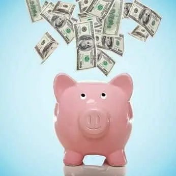 piggy bank with cash 