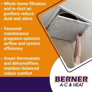 Homeowner replacing HVAC air filter to improve indoor air quality and system efficiency