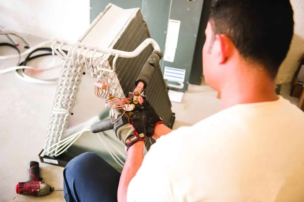 Amana HVAC system installation photo by Berner A/C & Heat technicians