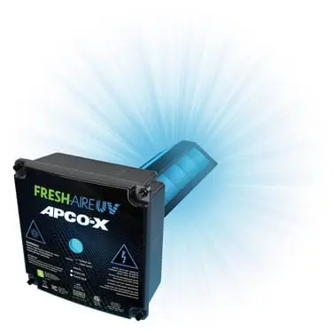 APCO-X air purifier unit with glow - installed by Berner A/C & Heat for whole-home air quality
