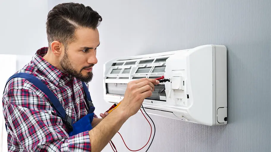 Air conditioner troubleshooting guide showing common problems and solutions