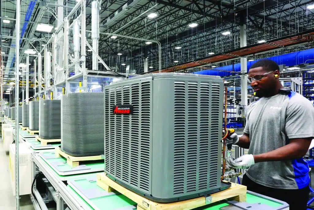 Amana heat pump assembly with Berner A/C & Heat certified technician