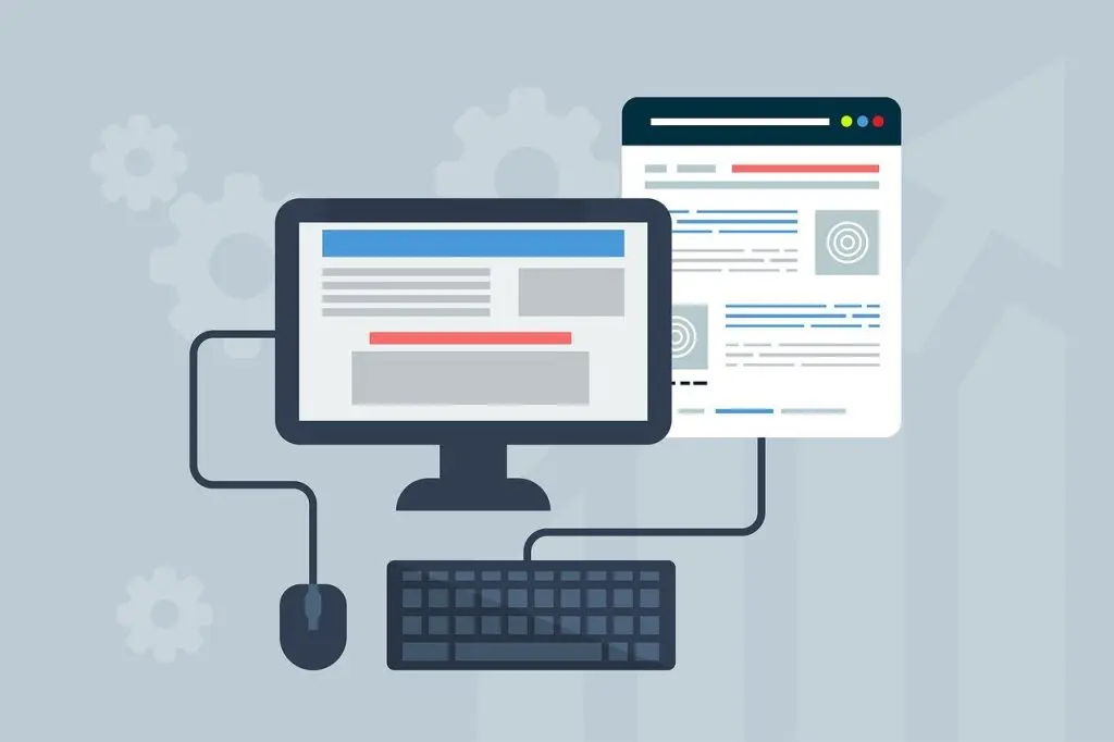 Illustration of an app layout on a computer screen