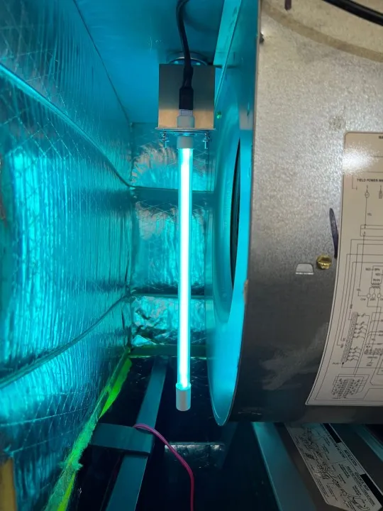 uv lights within an hvac unit