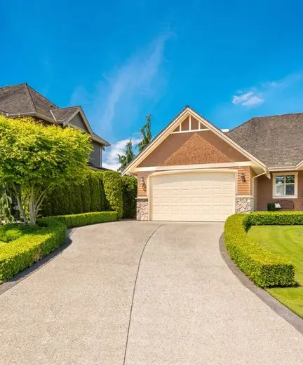 luxury house with double garage door