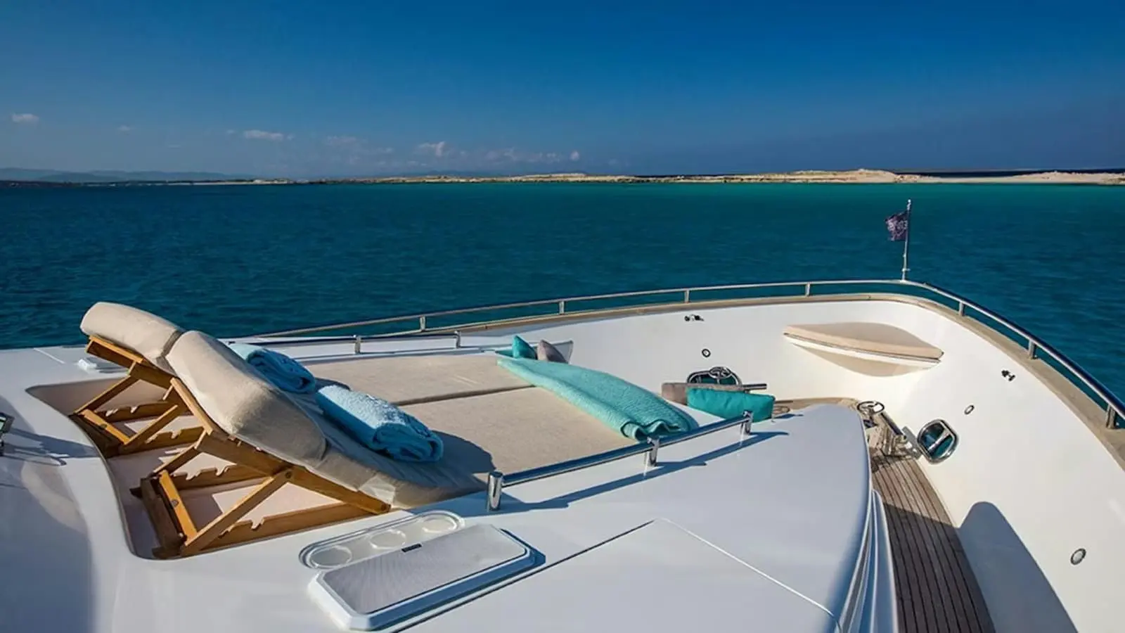 Zeta 100 yacht water slide setup on upper deck in Dubai