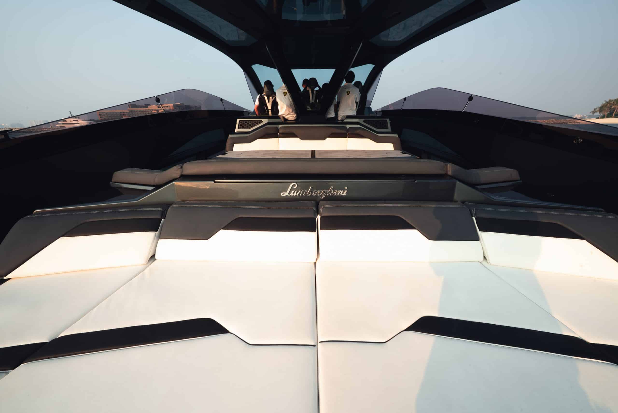 Lamborghini 63 rear sun lounge luxury yacht Dubai