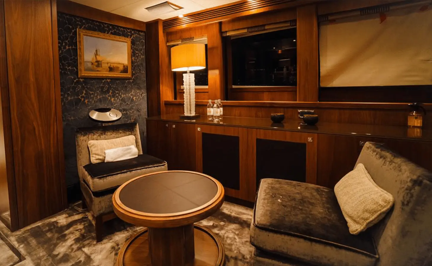 Sunseeker 40M master suite private study with armchairs