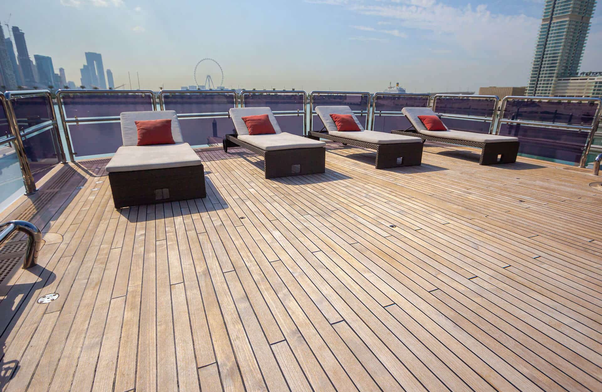 Benetti 50M superyacht aft deck lounge