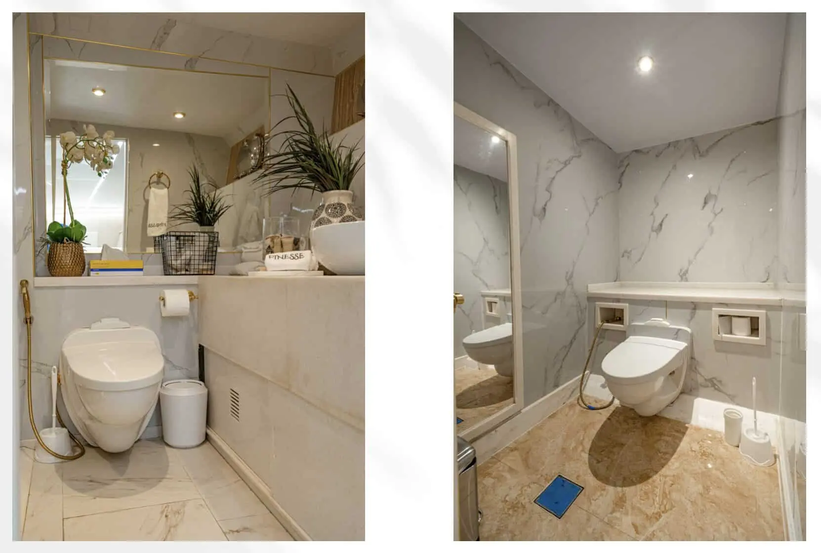 Luxury yacht ensuite bathroom with shower on Finesse yacht Dubai
